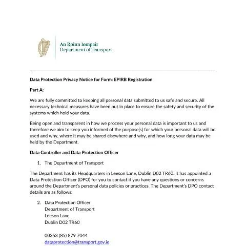 Document preview: Understanding Data Protection in EPIRB Registration — Government & admin