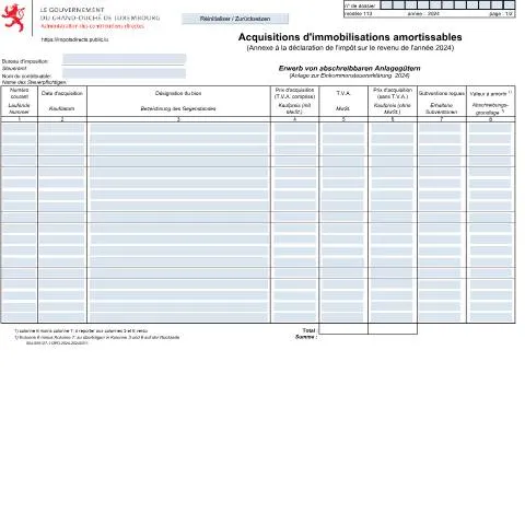 Aperçu du document Comprendre le tableau d'amortissement des immobilisations au — Impôts & fiscalité (CERFA n°113)