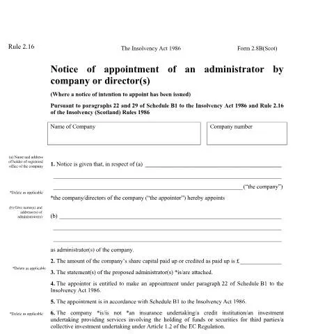 Document preview: Understanding Scotland's Administrator Appointment Notice — Legal & justice