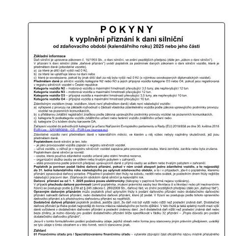 Document preview: Jak správně vyplnit přiznání k dani silniční — Daně a fiskální záležitosti (CERFA n°25 5408)