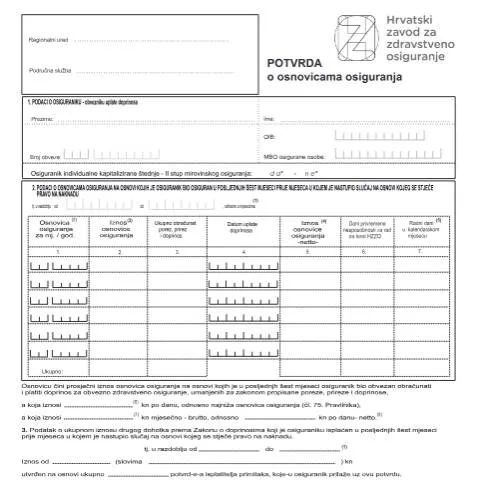 Document preview: Potvrda o osnovicama osiguranja: Što trebate znati? — Zdravlje (CERFA n°PotOsn 14042014)