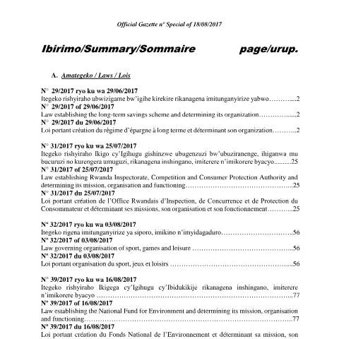 Document preview: Understanding Rwanda's Long-Term Savings Scheme Law — Legal & justice (CERFA n°law_establishing_the_long_term_savings_scheme_and_determining_its_organization_2_ujgcwt_22497d4612)