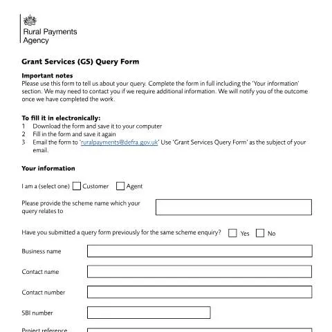 Document preview: Explore the Grant Funding Scheme Query Form — Government & admin