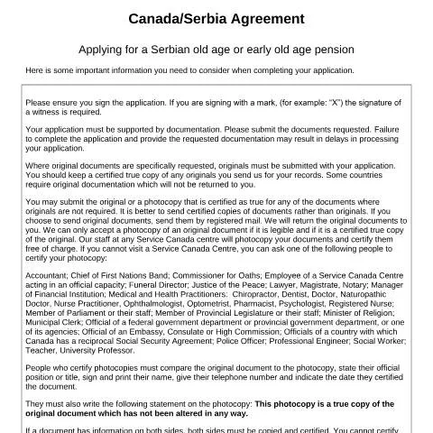 Document preview: Essential Guide to Applying for Serbian Pension in Canada — Health (CERFA n°CAN_SRB_2)