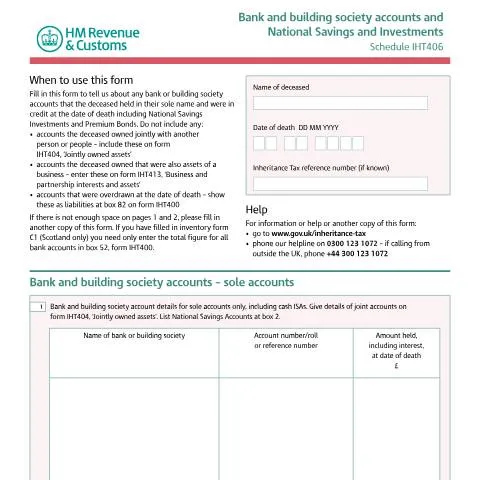 Document preview: Understanding IHT406: Banking Disclosure Requirements After Death — Taxes