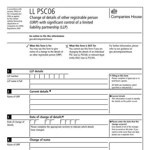 Document preview: Understanding the LL PSC06 for LLPs in the UK — Government & admin