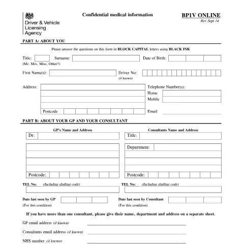 Document preview: Navigating the BP1 Form for Medical Condition Reporting — Health