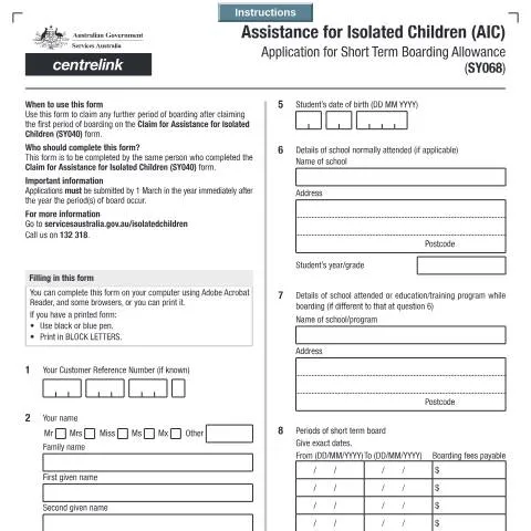 Document preview: Guide to Applying for AIC Short Term Boarding Allowance — Benefits & social aid (CERFA n°SY068)