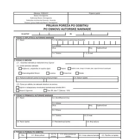 Document preview: Obrazac POD-817 za prijavu poreza na dobit — Porezi i fiskalnost (CERFA n°POD-817)