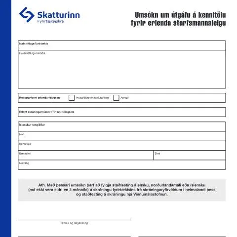 Document preview: Skref til að sækja um kennitölu fyrir erlenda starfsmenn — Fyrirtæki & atvinnulíf (CERFA n°RSK 17.06)