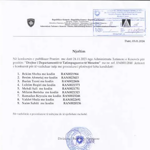 Document preview: Rëndësia e Njoftimit për Vazhdim të Konkursit në Kosovë — Punë & punësim