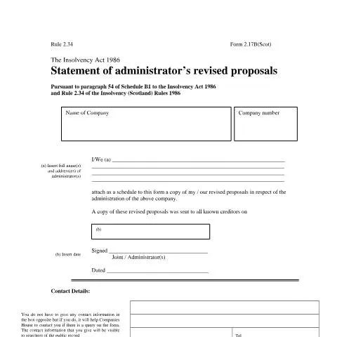 Document preview: Understanding Form 2.17B in Company Administration — Government & admin