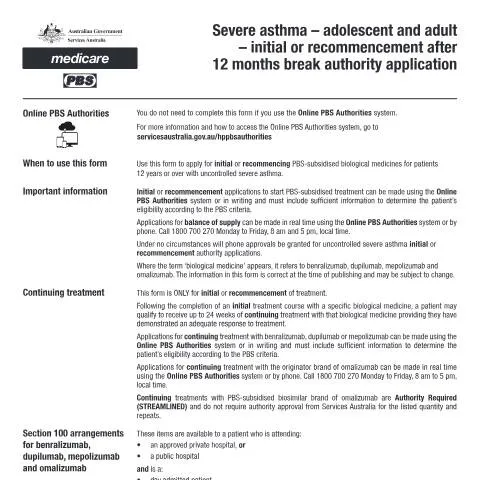 Document preview: Understanding the PB075 Form for Severe Asthma — Health (CERFA n°PB075)