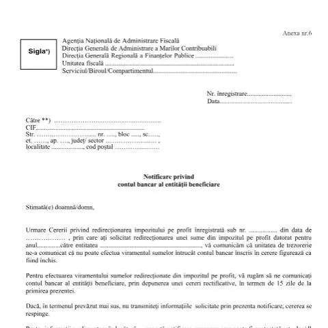 Document preview: Importanța notificării OPANAF 3562/2024 pentru entități — Impozite & fiscalitate (CERFA n°A6_OPANAF_3562_2024)