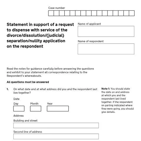 Document preview: D13B Dispensation: Proceeding with Divorce When Your Ex-Partner — Legal & justice
