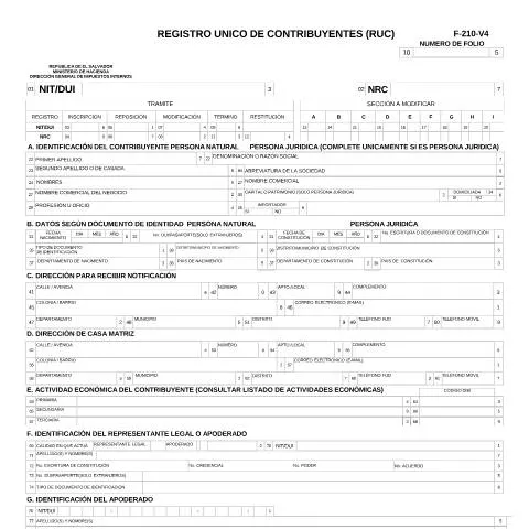 Vista previa del documento El Rol del Formulario F-210-V4 en la Tributación Salvadoreña — Impuestos (CERFA n°F-210-V4)
