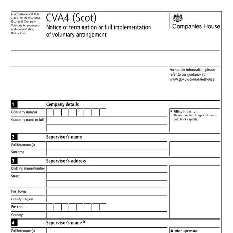 Document preview: Understanding the CVA4 (Scot) Form for Scottish Companies — Legal & justice