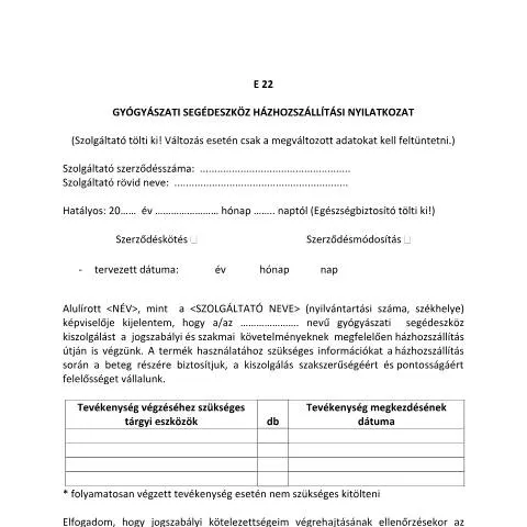 Document preview: Egészségügyi segédeszköz házhozszállítási nyilatkozat jelentősége — Egészség (CERFA n°ATG.119.K)