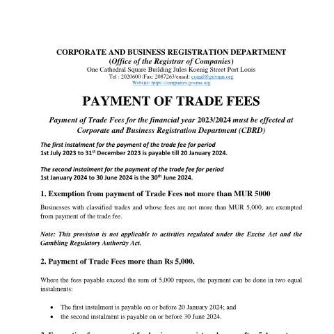 Document preview: Essential Insights on the Trade Fee Notice 2023 — Government & admin (TRADE-FEE-NOTICE-2023)