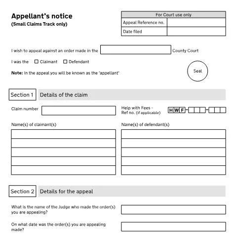 Document preview: How to Appeal Small Claims Court Decisions Using Form N164 — Legal & justice