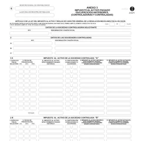 Vista previa del documento Regulación del Impuesto al Activo Pagado en el CFF — Impuestos (CERFA n°Anexo 3 de las formas fiscales 32 y 41)