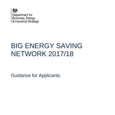 Document preview: Navigating the Big Energy Saving Network Funding Process — Government & admin