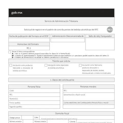 Vista previa del documento Importancia de la Solicitud de Registro en el Padrón de Bebidas — Impuestos (CERFA n°RE- 1)