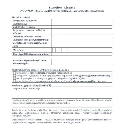 Document preview: Kézi kitöltésű űrlap az egyedi támogatási kérelemhez — Egészség (CERFA n°ATS.133.K)