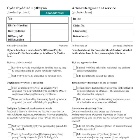 Document preview: Understanding the N3 Acknowledgment of Service Form in UK Legal (English / Welsh) — Legal & justice (N3)