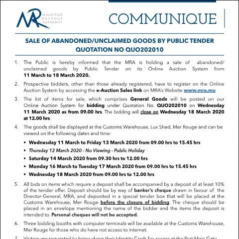 Document preview: Explore the Public Tender Process for Abandoned Goods — Government & admin (CERFA n°Communique10of2020)