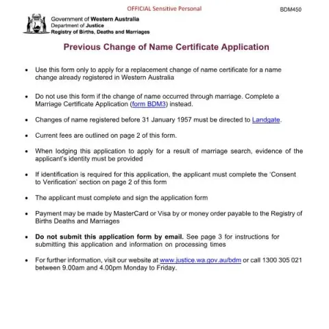 Document preview: Understanding the Previous Change of Name Certificate Application in — Civil status & identity (BDM450)