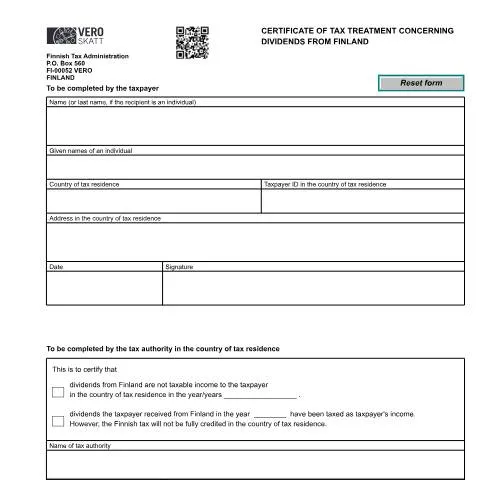 Document preview: Miksi todistus osingon verokohtelusta ulkomailla (6161e) on tärkeä? — Hallinnolliset asiat (CERFA n°Vero 6161e)