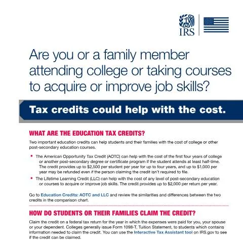 Document preview: Maximize Your Education Tax Credits with IRS Publication 5198 — Taxes (CERFA n°PUB-5198)