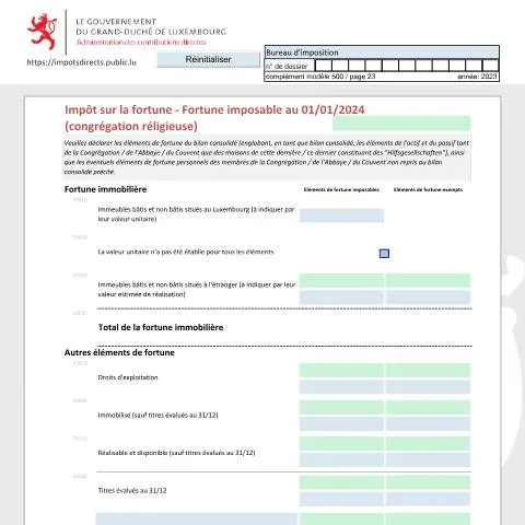 Aperçu du document Comprendre la déclaration de fortune des congrégations religieuses — Impôts & fiscalité (CERFA n°crf-f)