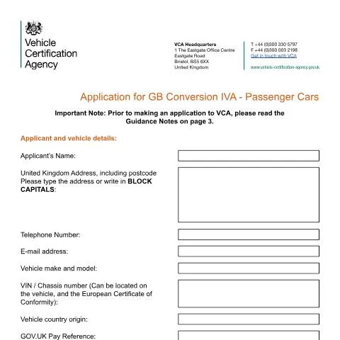 Document preview: Converting European Passenger Cars for UK Road Registration — Vehicle & driving