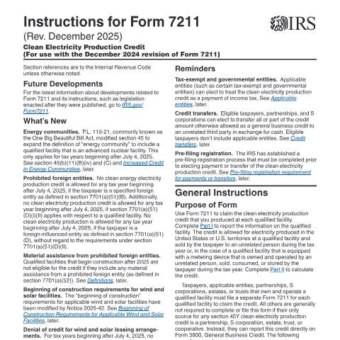 Document preview: Mastering IRS Instructions i7211 for Tax Benefits — Taxes (CERFA n°INST-7211)