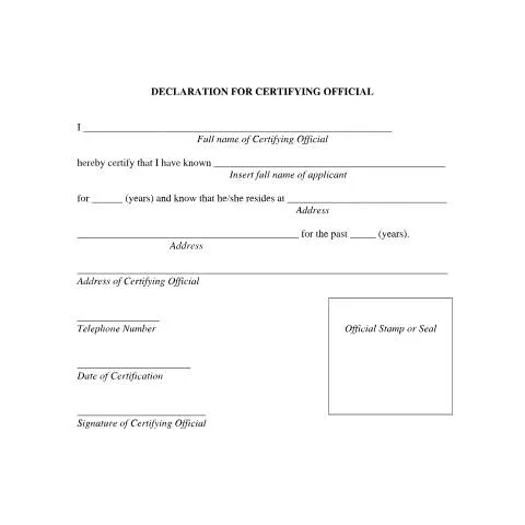 Document preview: Understanding the Declaration for Certifying Official Form in Jamaica — Government & admin (CERFA n°declaration_for_certifying_official)