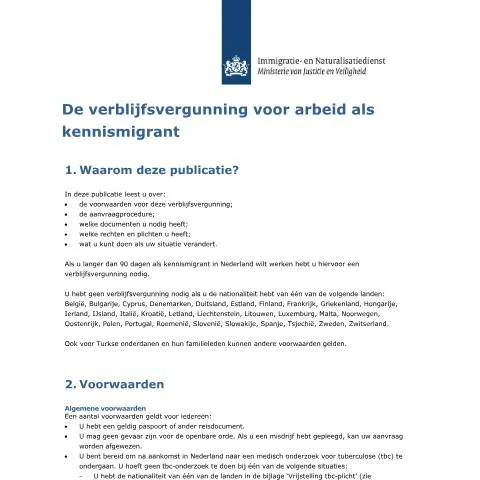 Documentvoorvertoning: Alles over de verblijfsvergunning voor kennismigranten — Immigratie & visa (CERFA n°3071)