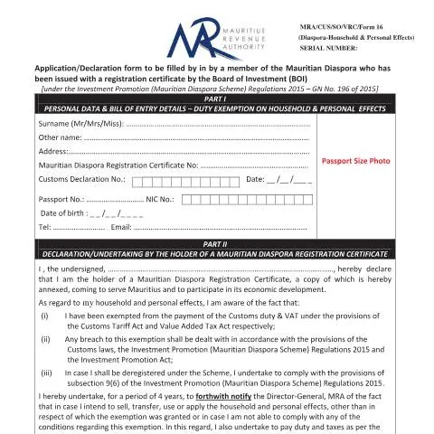 Document preview: Understanding Household and Personal Effects in the Diaspora Scheme — Government & admin (DiasporaCertificateHouseholdandPersonalEffects)