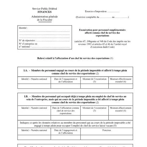 Aperçu du document Avantages de l'exonération pour le personnel en exportation — Impôts & fiscalité (CERFA n°155-276w3)