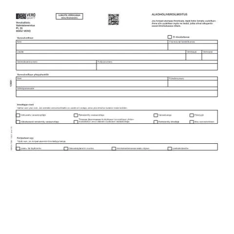 Document preview: Miksi Alkoholiveroilmoitus (1388) on olennainen? — Verot & verotus (CERFA n°Vero 1388)