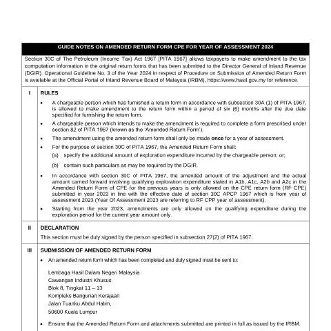 Document preview: Langkah Mengisi Borang Pengembalian CPE 2024 — Cukai & percukaian