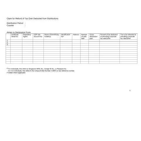 Document preview: How to Claim Refund of Over-Deducted Tax on REIT ETF Distributions — Taxes (CERFA n°REIT-ETF---CLAIM-FOR-REFUND-OF-TAX-OVER-DEDUCTED-FROM-DISTRIBUTIONS)