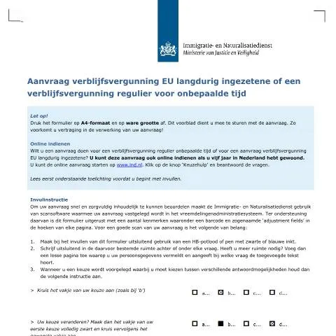 Documentvoorvertoning: Verblijfsvergunning aanvragen in Nederland: Wat u moet weten — Immigratie & visa (CERFA n°6009)