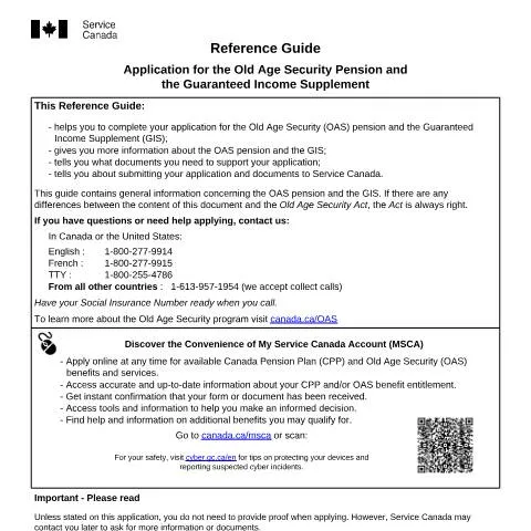 Document preview: Essential Insights on OAS Pension and GIS Benefits — Health (CERFA n°ISP3550A)