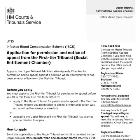 Document preview: Understanding the UT15 Form for IBCS Appeals — Legal & justice (UT15)