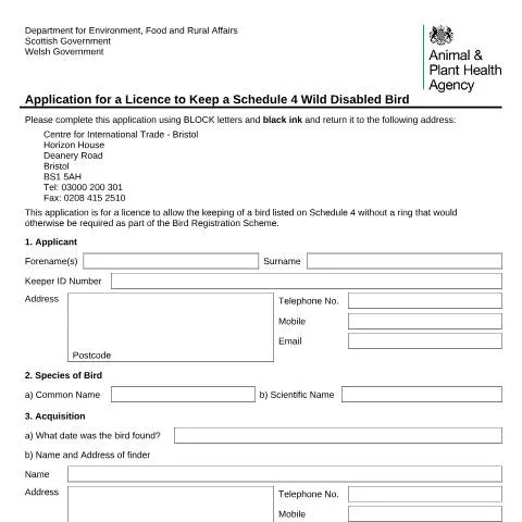 Document preview: Your Guide to Keeping a Wild Disabled Bird — Government & admin