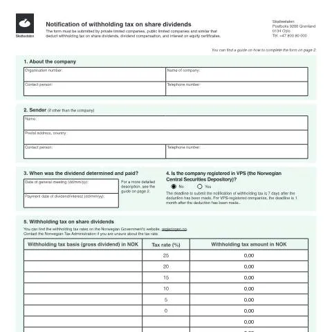 Document preview: Forståelse av RF-1005 og kildeskatt på utbytte — Skatt & avgifter (CERFA n°RF-1005)