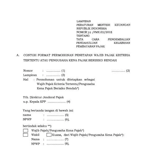 Document preview: Pentingnya Permohonan Penetapan WP Kriteria Tertentu — Pajak & perpajakan (CERFA n°ID-DJP-Permohonan-Penetapan-WP-Kriteria-Tertentu-atau-PKP-Berisiko-)