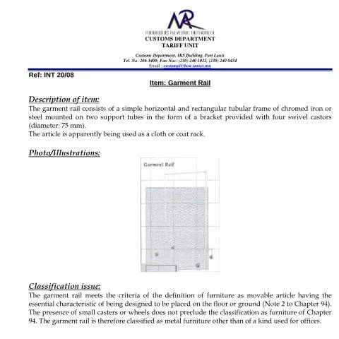 Document preview: Understanding the Garment Rail Classification Process — Government & admin (GarmentRail)